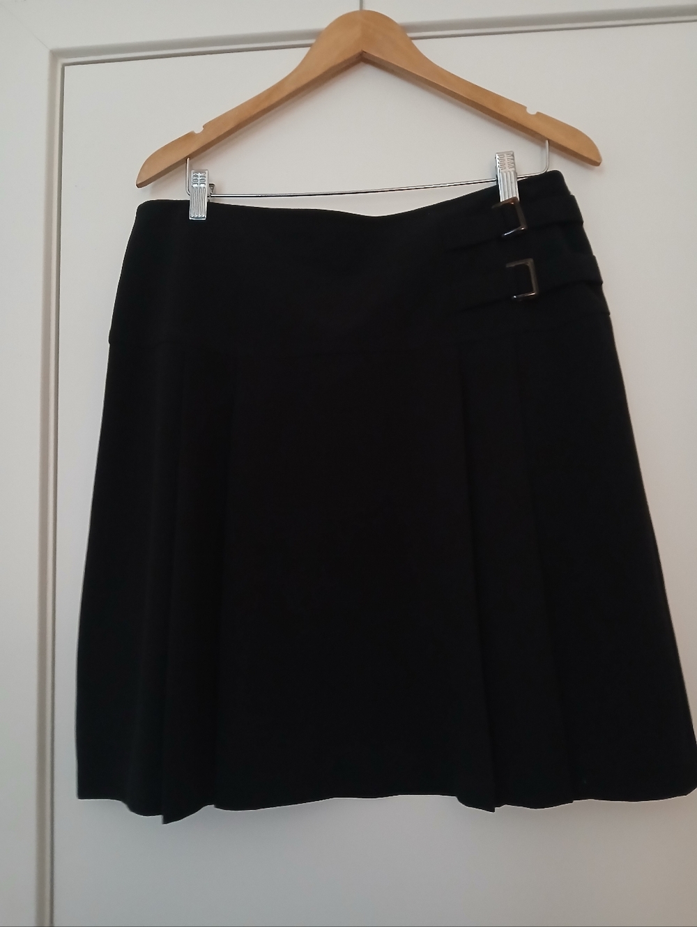 Dressbarn Black Circle Skirt with Buckle Detail